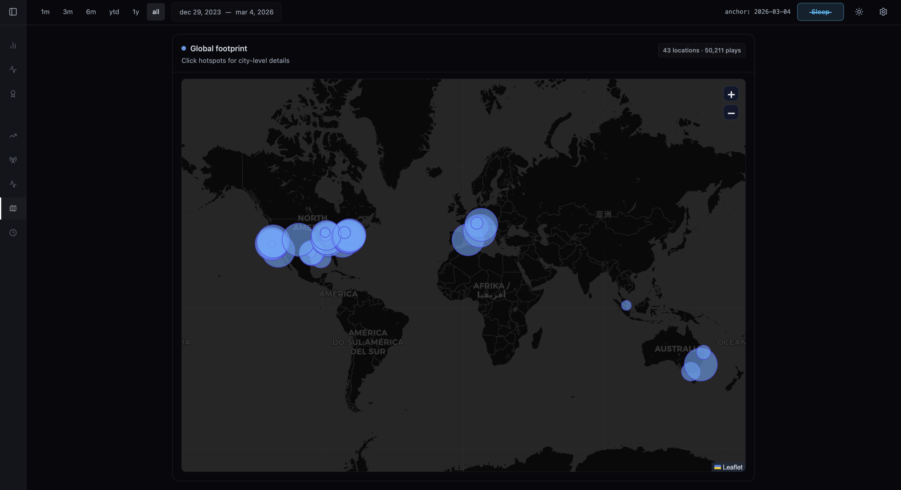 Coda geography listening map